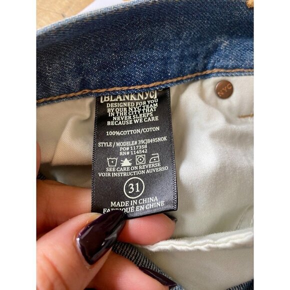 BLANK Nyc Bnwt Womens High Rise Jean Shorts Distressed "Hollyweird" - Picture 6 of 8